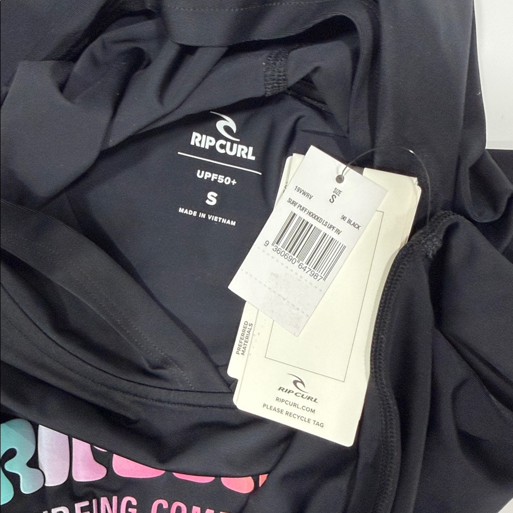 RIPCURL SURF PUFF HOODED LONG SLEEVE UPF RASH VEST, SMALL - Picture 6 of 9